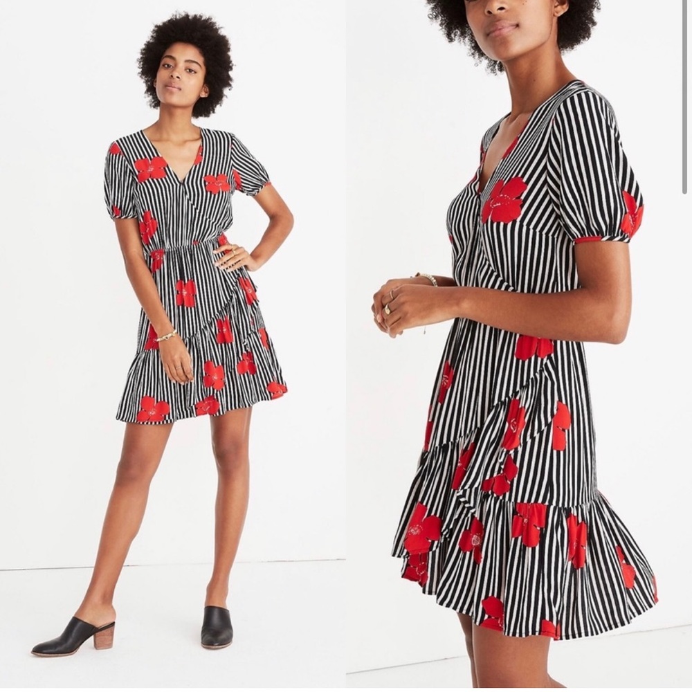 Madewell faux wrap short sleeved dress